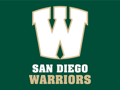 San Diego Warriors concept logo football freedom football league san diego sports logo w