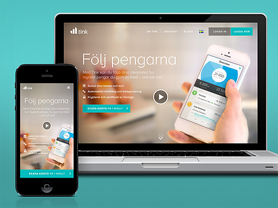 Tink - The release! app economy finance flat iphone landing ui web