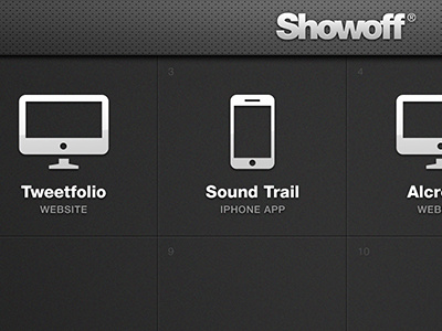 Showoff homescreen app ipad portfolio