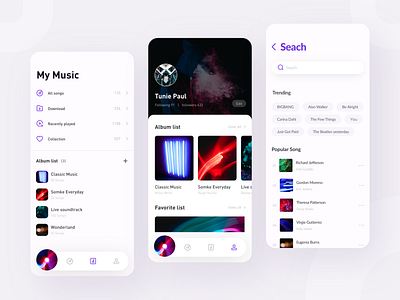 Music App app design music ui 流行