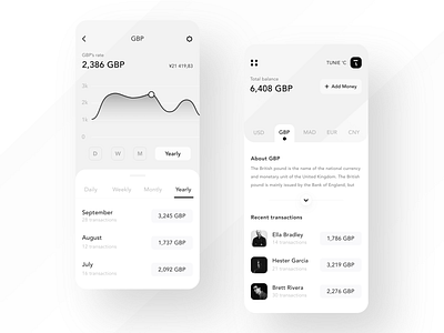 Currency Exchange Rate - APP Design app black currency currency exchange design financial app ui