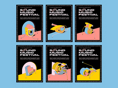 Sound Music Festival 3dillustration branding color festival graphicdesign illustration instruments music typography vector