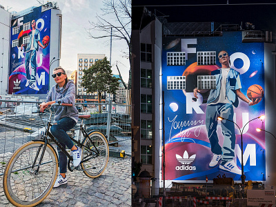 adidas forum adidas basketball color design graphicdesign illustration mural music pattern sport typography