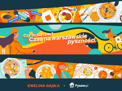 Mural dla pyszne.pl color design ewelinagaska food graphicdesign illustration mural pattern pyszne.pl vector