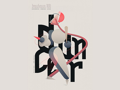 Bauhaus for Label Magazine ballet bauhaus color dancer graphicdesign illustration oskarschlemmer typography vector