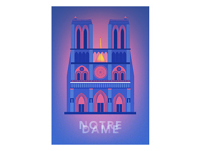 Notre Dame color design graphicdesign illustration notredame paris typography vector