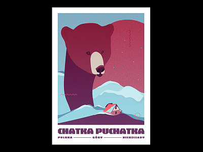 Chatka Puchatka bear bieszczady color graphic design graphicdesign góry illustration mountain vector