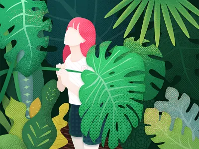 Aha～ dribbble illustration