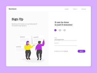 Daily UI #001-Sign up 001 daily ui dailyui flat illustration signup ui vector web