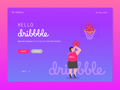 Hello Dribbble! debute first shot hello dribbble illustration