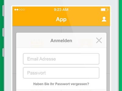 App Login app design ios 7 login mobile modular yellow