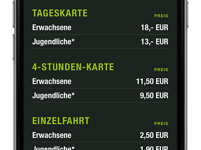 Bikeparks Pricelist