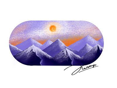 Mountain sunset - Procreate App