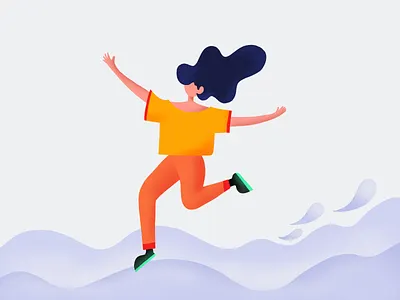 Girl Jump Wow art change design illustration illustrator jump jumper jumping kuldeep kuldeep mahawar kuldeepmahawar logo love procreate typography ui