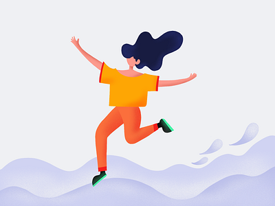 Girl Jump Wow art change design illustration illustrator jump jumper jumping kuldeep kuldeep mahawar kuldeepmahawar logo love procreate typography ui