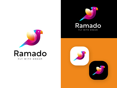 Ramado - Parrot logo branding design illustration kuldeep mahawar logo logo idea logodesigner logos logotype modern logo parrot parrot logo parrot logo design procreate startup symbol ui ux vector