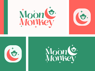 Moon Monkey logo branding color color logo design food logo green illustration kuldeep mahawar logo logo idea monkey logo moon logo orange procreate ui ux vector zomato logo