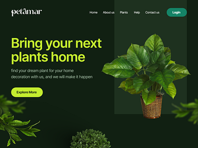 Petamar - Plant Website UI design ecommerce gardening ui gardening website landing page natural nature nursery landing page nursery website plant plants plants gardening plants landing page plants ui ui uiux