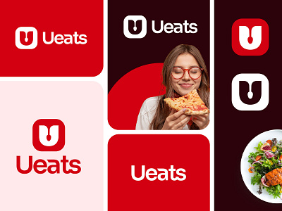 Ueats food logo design