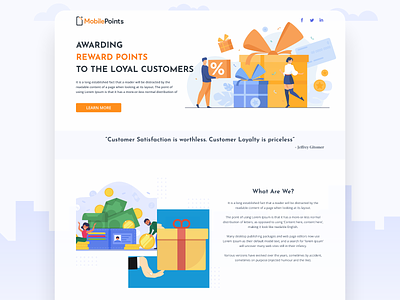 Landing page for customer loyalty