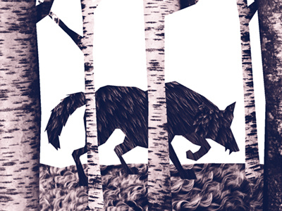 Big Bad Wolf Frontispiece book children collage duotone frontispiece illustration wolf woods