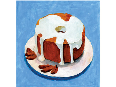 Chiffon cake / シフォンケーキ food illustration painting sweets イラスト スイーツ 食べ物