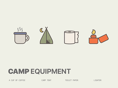 Let's Go Camping camp coffee create freebie icon lighter paper sketch tent
