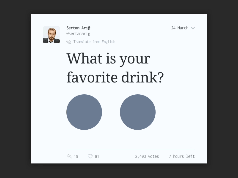 Favorite drink? ae beer create raki sketch sources survey twitter