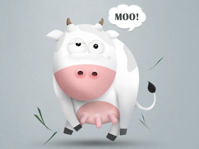 Got Milk? character cloud cow fly got grass grey illustration milk photoshop sertan sertanarig