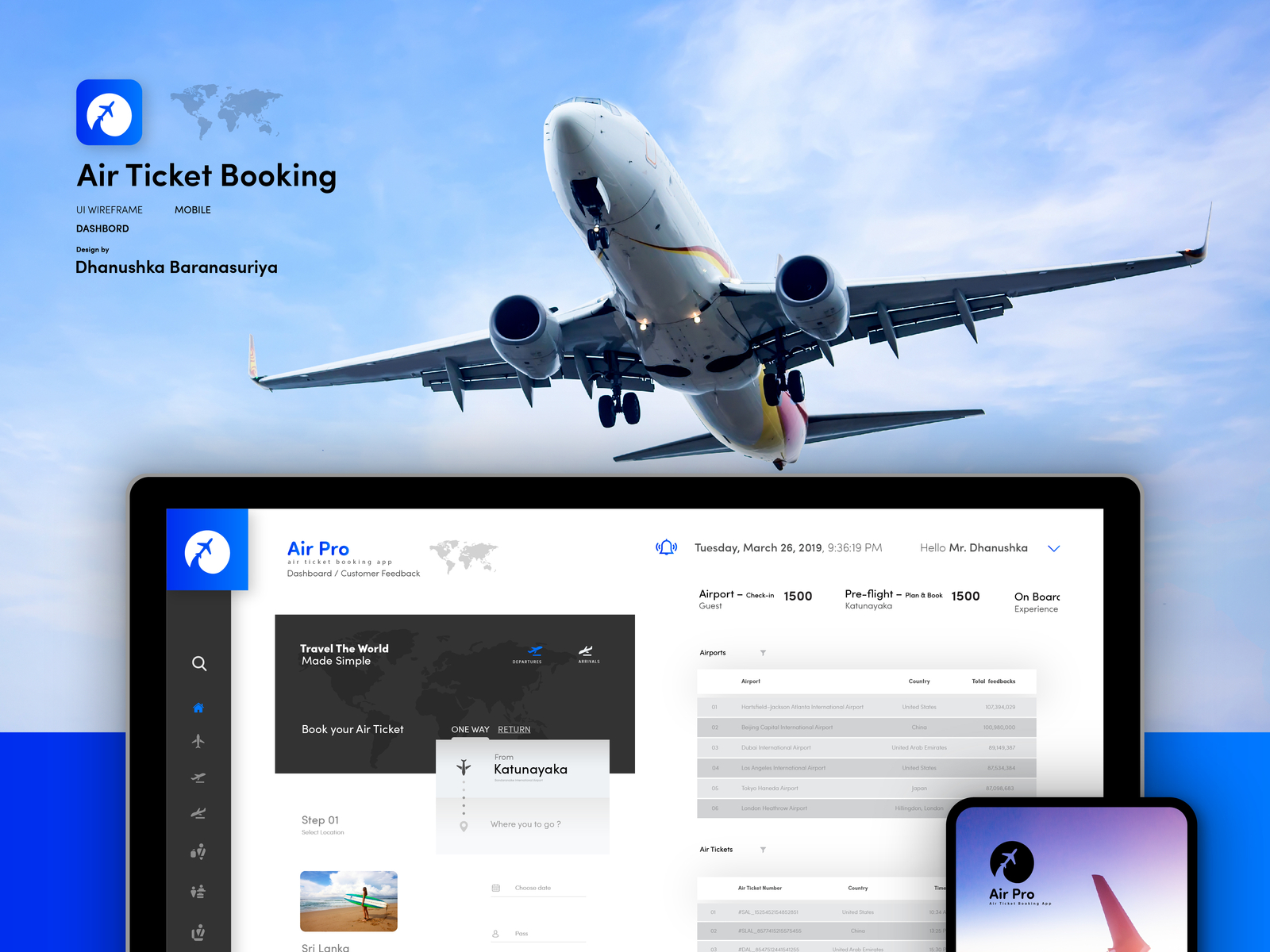 Air Ticket Booking App and Web Dashboard by Dhanushka. on Dribbble