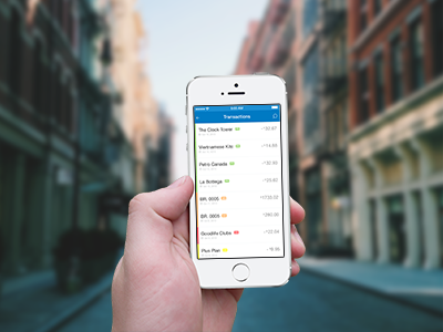 Bank Of Montreal iOS App app bank blue icons ios iphone menu minimal mobile sidebar simple ui
