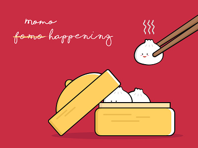Momo's adobe illustrator artwork digital design dumplings fear of missing out food food illustration illustration momo vector
