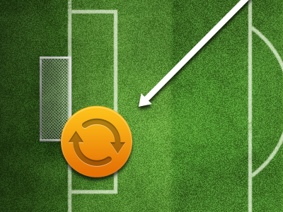 Field Detail app arrow field grass green icon interface ios ipad mobile soccer sports stats ui ux