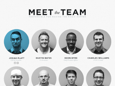 Symfono / Meet The Team corporate design goofy gotham minimal rollover site team website