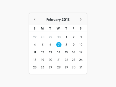 Date Picker calendar clean date flat interface minimal nav picker ui ux web