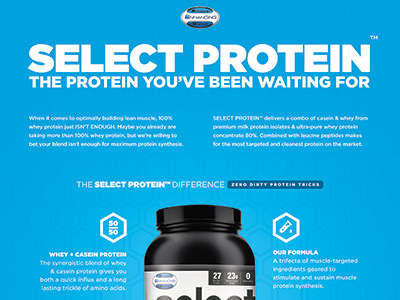 Select Protein Ad ad design gotham magazine pes powder print product protein sports supplement whey