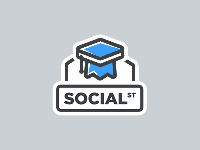 Social St. | Brand Concepts badge book brand cap education gotham graduation illustration logo minimal sign street