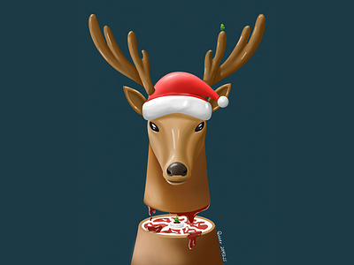 Christmas deer christmas tree deer deisgn procreate winter 插图