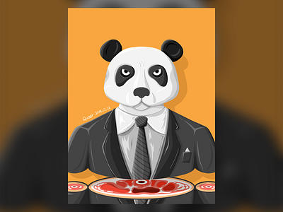 Mafia panda icon design panda procreate app 插图