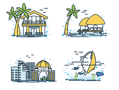 Icon Design: Maldives brand branding branding identity design icon design illustration maldives
