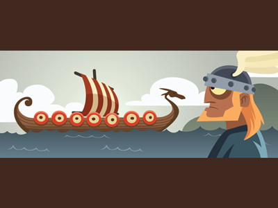 Drakkar background drakkar illustration illustrator photoshop sea ship vector viking
