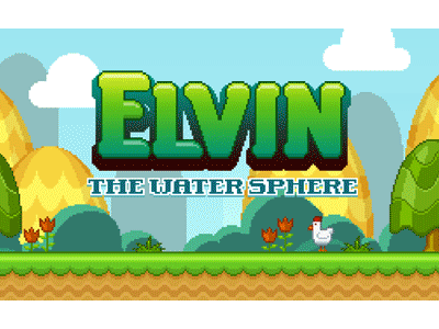 Elvin and the water sphere background cow elf elvin game goblin logo nintendo pixel art platformer retro water sphere