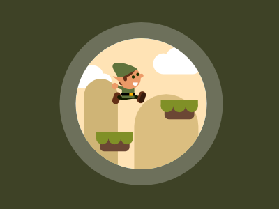 Platformer affinity designer elf game icon illustration jump platformer vector