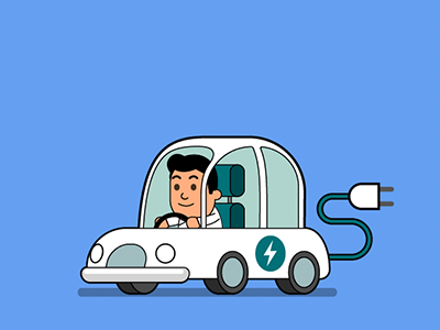 Electric vehicle car electric flat design illustration illustrator minimal vector vehicle videoscribing