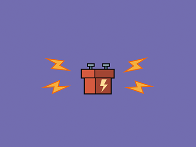 Battery battery flat design icon illustration illustrator minimal ray vector