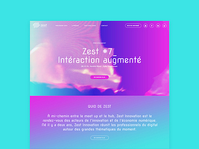 Zest Innovation gradients home identity innovation webdesign