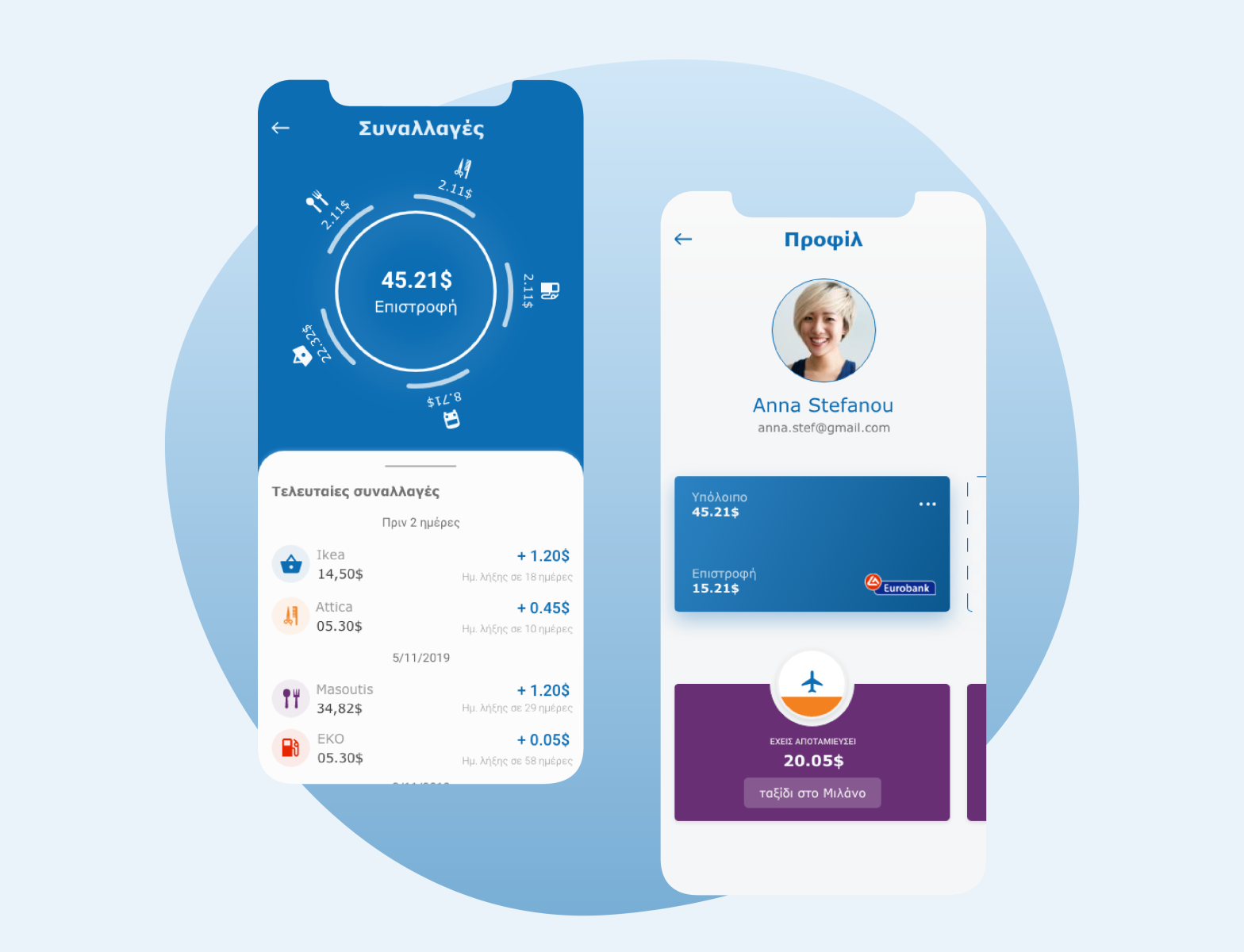 Bank app by Aimilios Diakakis on Dribbble