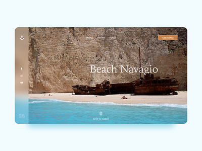 Beach Navagio Greece app beach design desktop greece landingpage landscape ui ux
