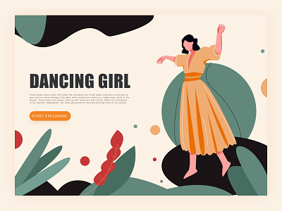 daning girl design illustration