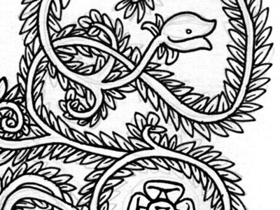 sketches for a new pattern flora floral ornament pattern snake